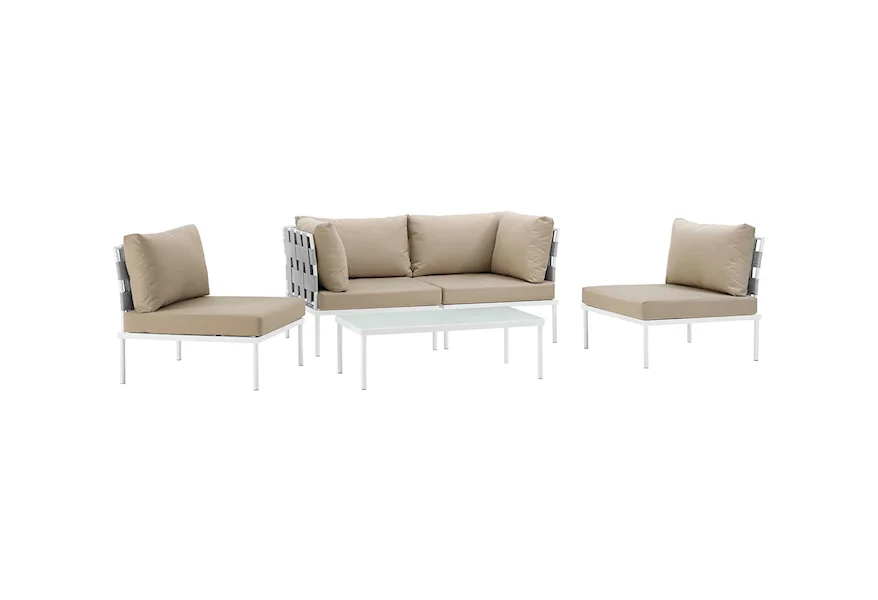 Harmony Outdoor 5 Piece Sectional Sofa Set by Modway at Value City Furniture