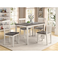 Casual 5-Piece Dining Set with Two Tone Finish