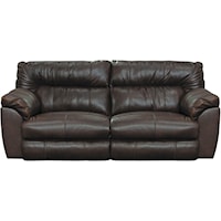 Casual Leather Power Lay Flat Reclining Sofa with USB Charging Ports