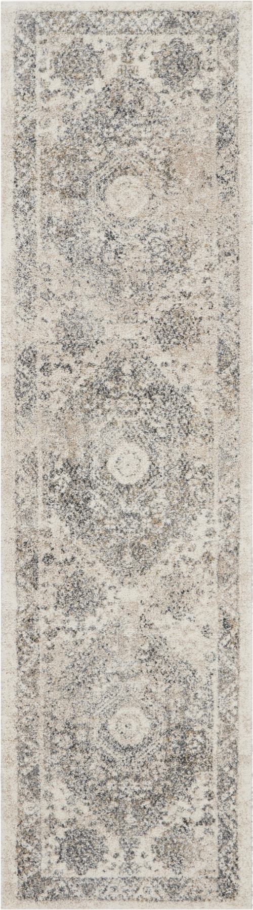 2'2" x 7'6" Cream/Grey Runner Rug