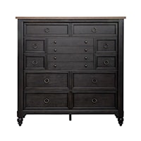 Farmhouse 12-Drawer Chesser with Felt-Lined Drawers