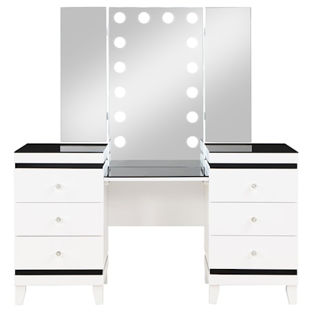 Talei 6-drawer Vanity Set w/ Lighting and