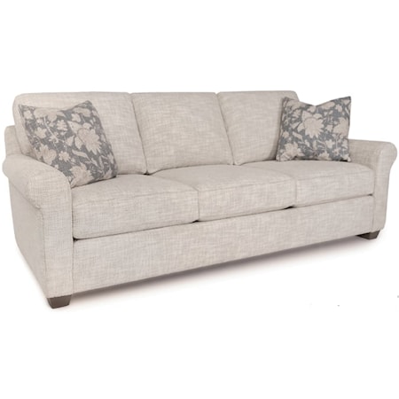 Transitional Sofa with Tapered Block Legs