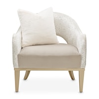 Contemporary Glam Accent Chair with Half Moon Back Design