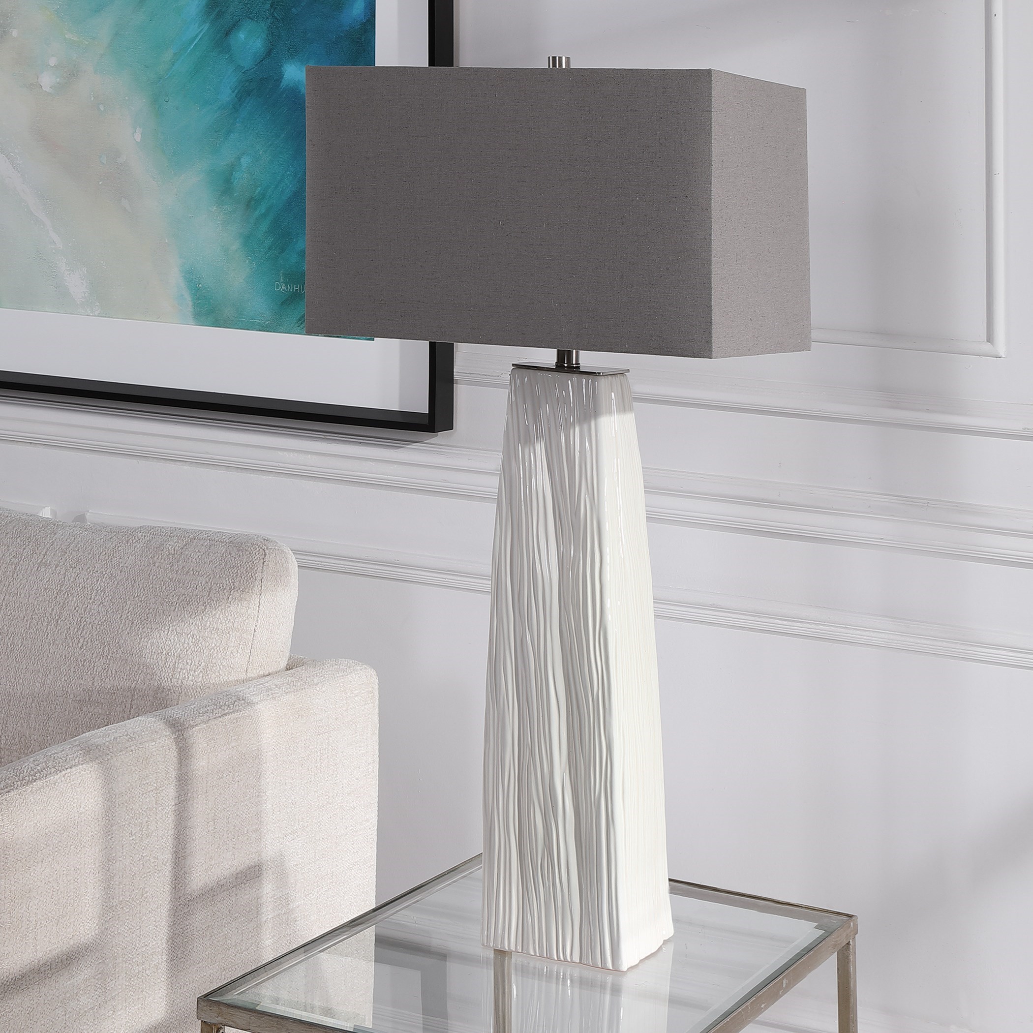 Uttermost Table Lamps Sycamore White Table Lamp