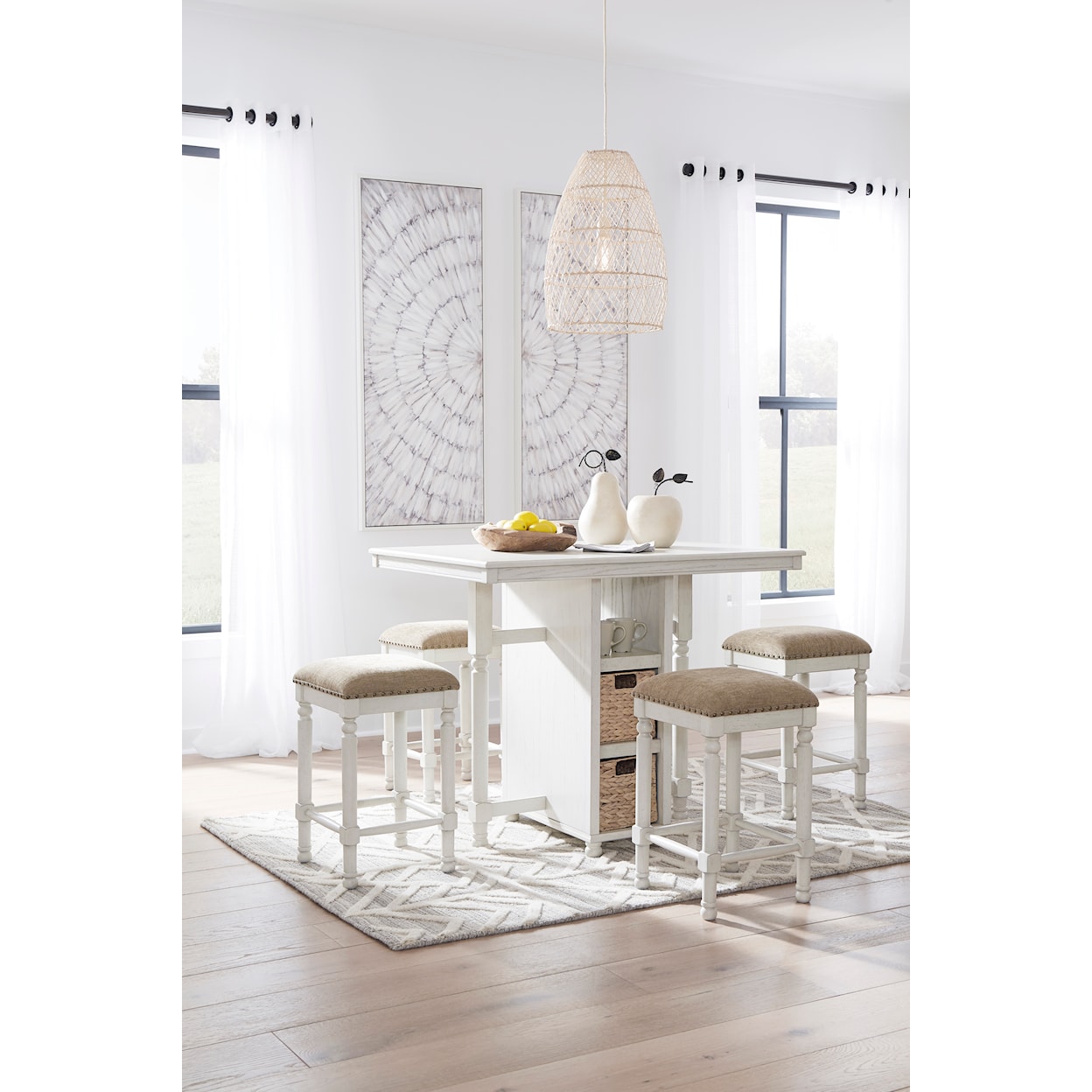 Signature Design by Ashley Robbinsdale Counter Table and Bar Stools (Set of 5)