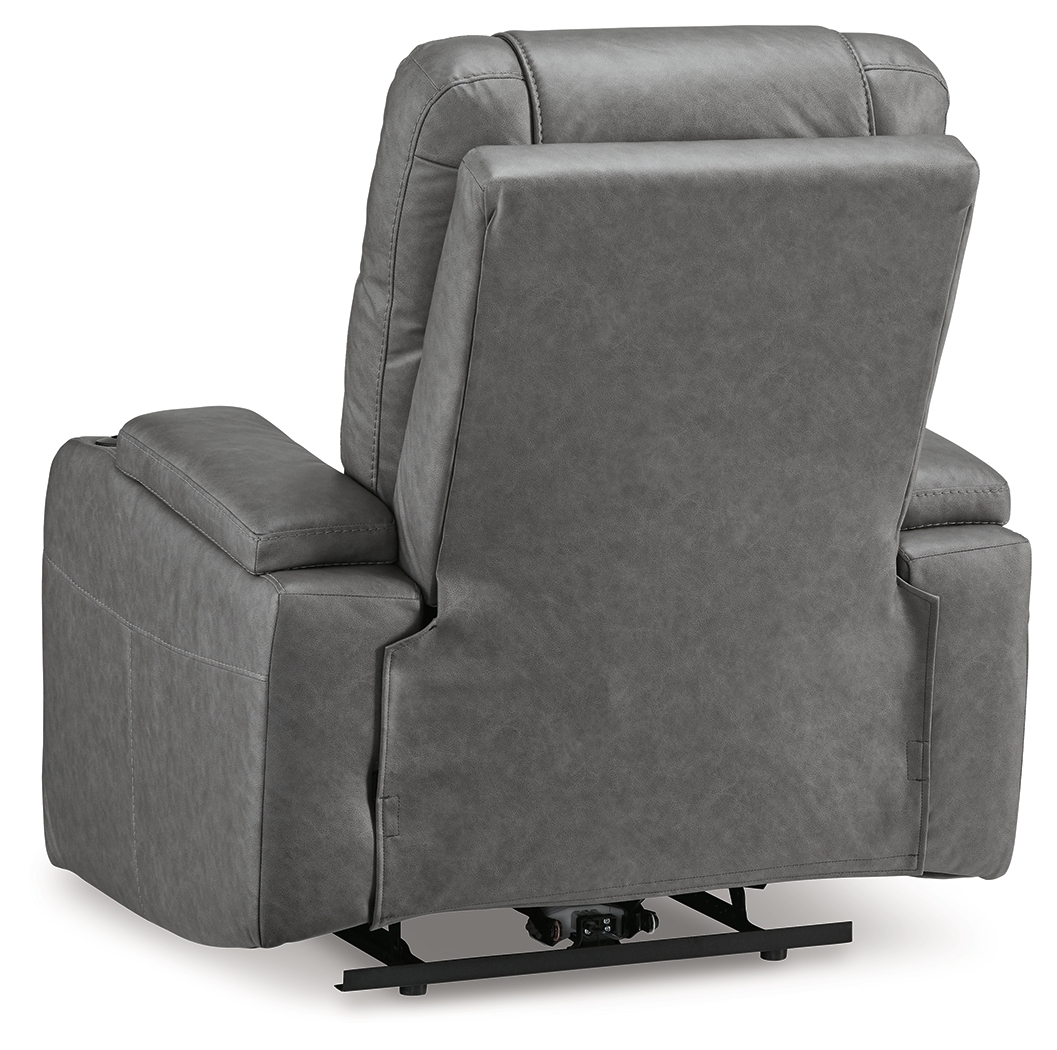 Signature Design by Ashley Schooner Rocks Pwr Recliner/Adj Headrest