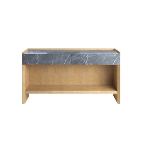Contemporary 2-Drawer Console Table with Marble Top