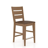 Customizable Fixed Bar Stool with Upholstered Seat