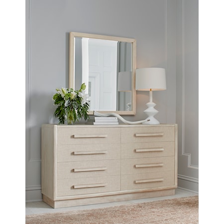 Contemporary Dresser and Mirror Set