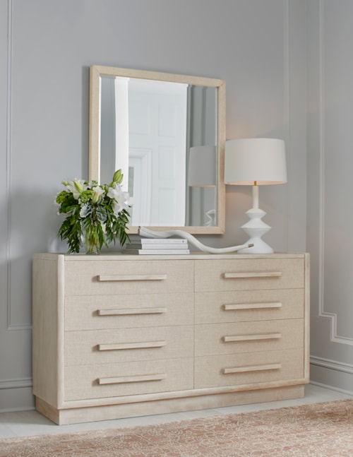 Contemporary Dresser and Mirror Set