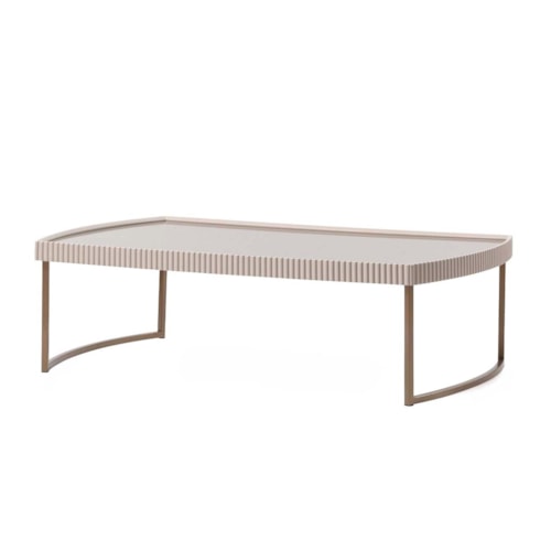 Glam Rectangular Cocktail Table with Glass Top