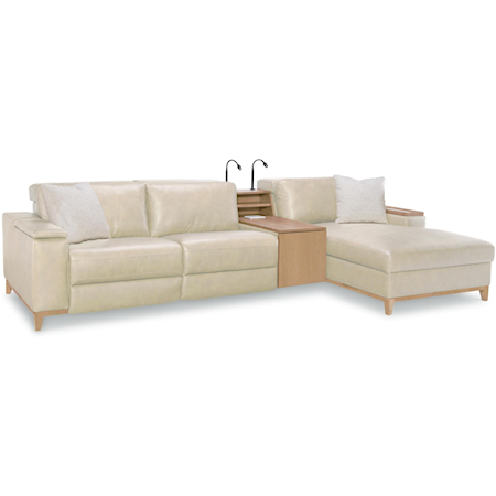 Contemporary 4-Piece Sectional with Console