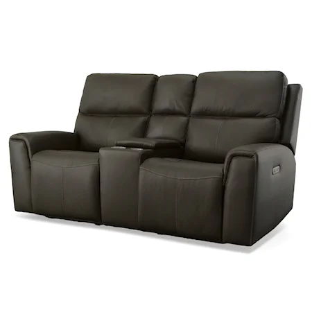 Power Reclining Loveseat with Console & Power Headrests
