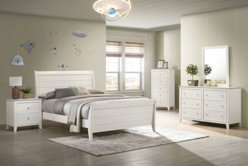 Selena 5-Piece Full Bedroom Set Cream White