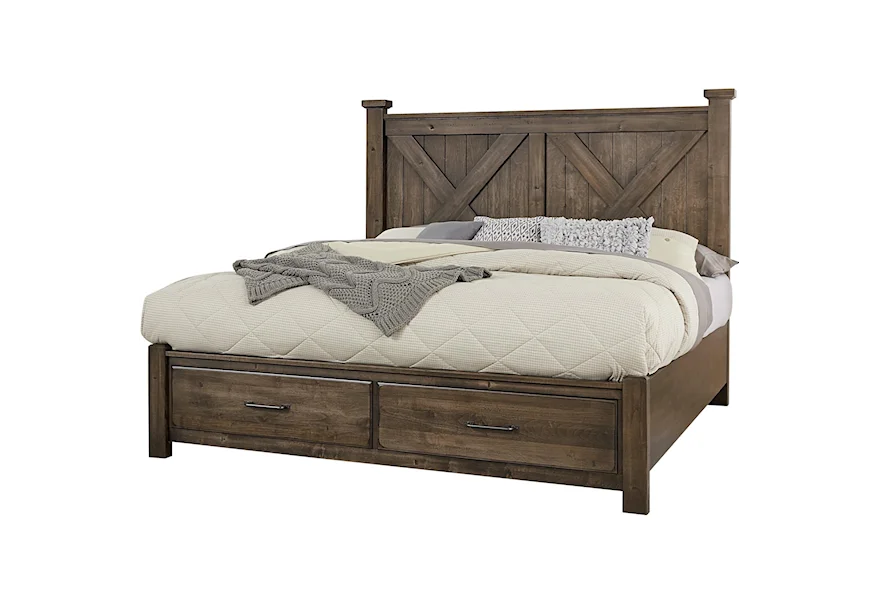 Cool Rustic Queen Storage Bed  by Artisan & Post at Esprit Decor Home Furnishings