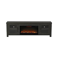 Transitional 86" Fireplace TV Stand with Wire Management