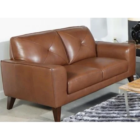 Contemporary Loveseat with Button Tufting