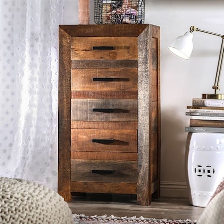 Solid Wood 5-Drawer Bedroom Chest