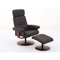 Casual Swivel Recliner with Ottoman