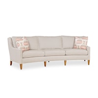 Contemporary Conversational Sofa with Track Arms