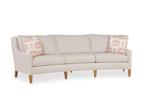 Contemporary Conversational Sofa with Track Arms