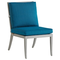 Transitional Outdoor Dining Side Chair with Cushion