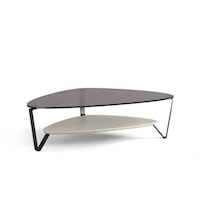 Contemporary Large Coffee Table with Glass Top