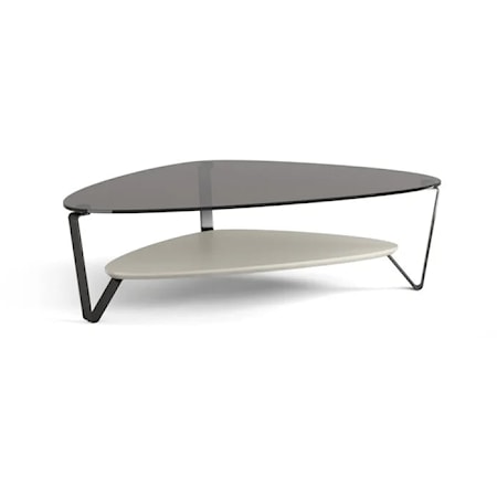 Contemporary Large Coffee Table with Glass Top