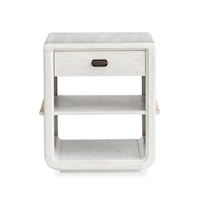 Contemporary Chairside End Table with Lower Storage Shelving