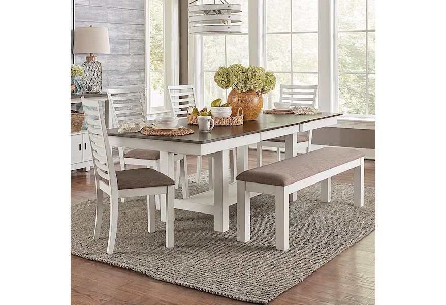 Brook Bay 6 Piece Trestle Table Set by Liberty Furniture at VanDrie Home Furnishings