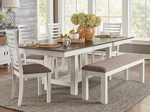 6 Piece Trestle Table Set