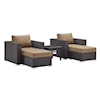 Modway Convene Outdoor 5 Piece with Fire Pit