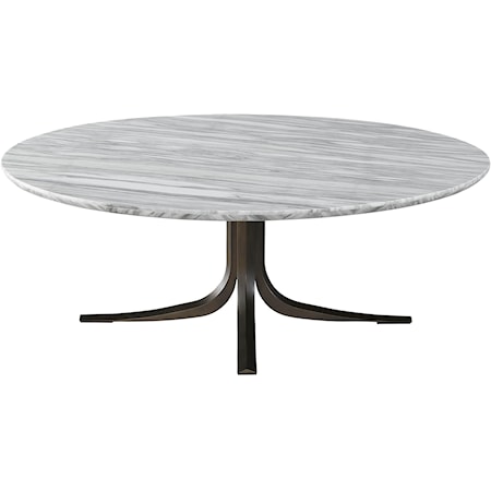 Contemporary Marble Top Cocktail Table