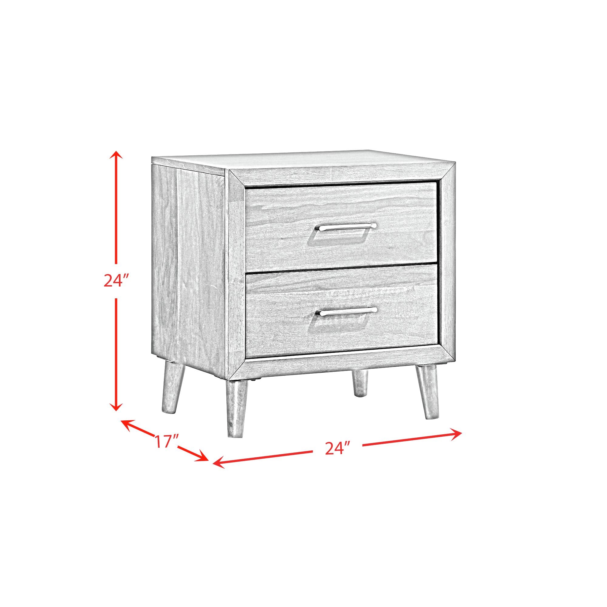 Elements International Malibu 2-Drawer Nightstand