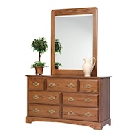 Transitional Dresser and Mirror Bedroom Set