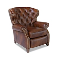 Traditional Power Recliner with Tufted Back and Nailheads
