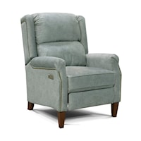 Transitional High Leg Recliner with Nailhead Trim