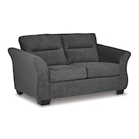 Contemporary Loveseat with Flare Tapered Arms