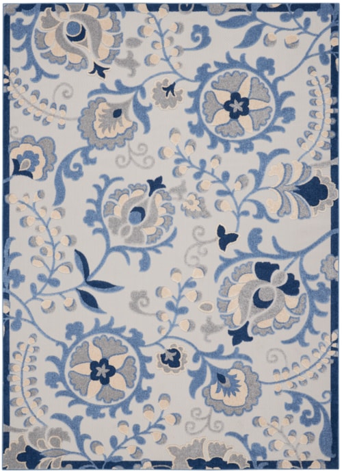 7'10" x 10'6" Blue/Grey Rectangle Rug