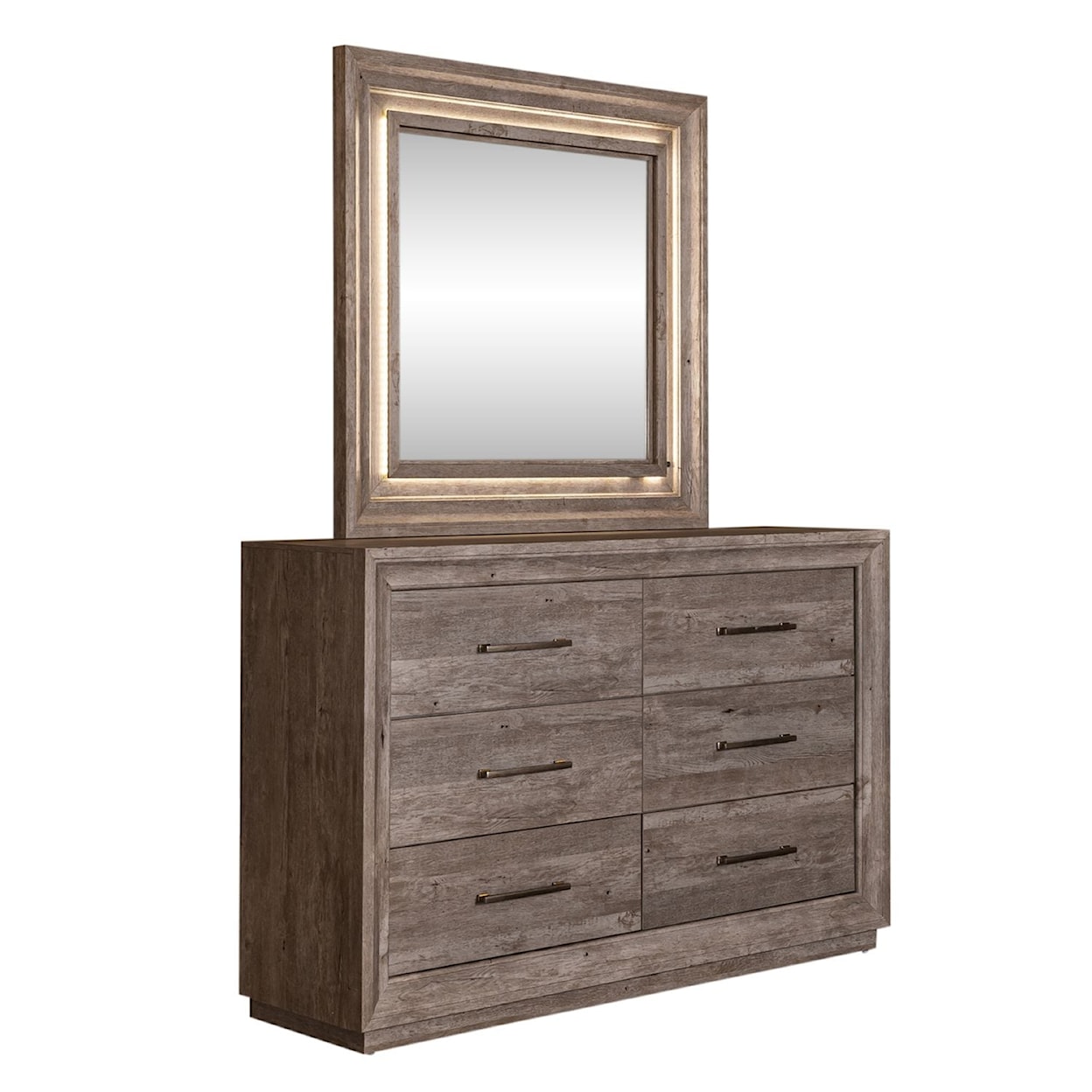 Liberty Furniture Horizons Queen Stg Bed, Dresser & Mirror, Nightstand