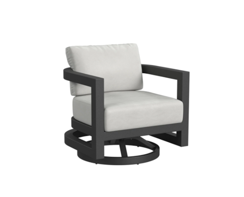 Contemporary Outdoor Swivel Club Chair with Adjustable Feet