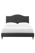 Modway Juniper Channel Tufted Performance Velvet Twin Platform Bed