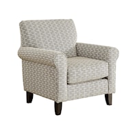 Casual Accent Chair with Exposed Wooden Legs