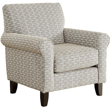 Casual Accent Chair with Exposed Wooden Legs