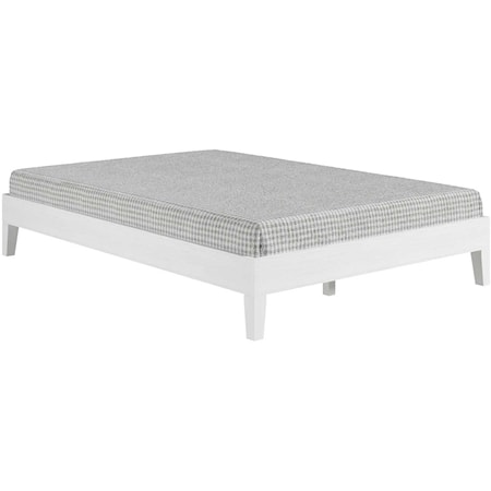 Nix Contemporary Full Platform Bed - White