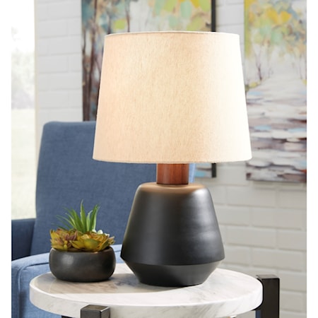 Ancel Black/Brown Metal Table Lamp