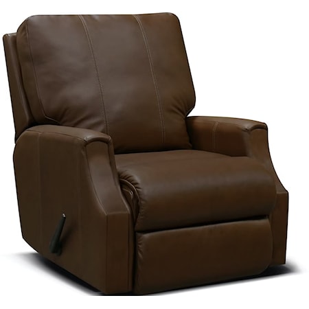 Casual Leather Rocker Recliner with Scoop Arms