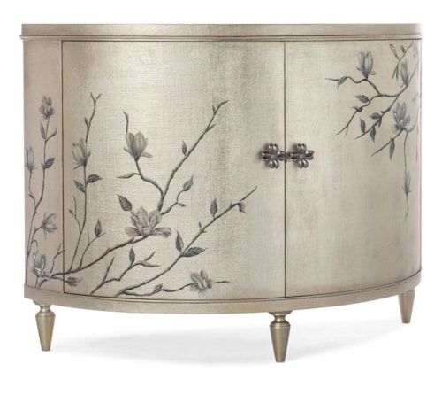 Global Two-Door Demilune Chest with Hand-Painted Motif