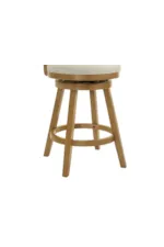 Armen Living Harper Modern Farmhouse Upholstered Spindle-Back Swivel Counter Stool